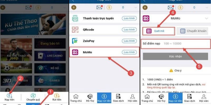Hướng dẫn nạp tiền nhanh chóng thông qua ví điện tử online 