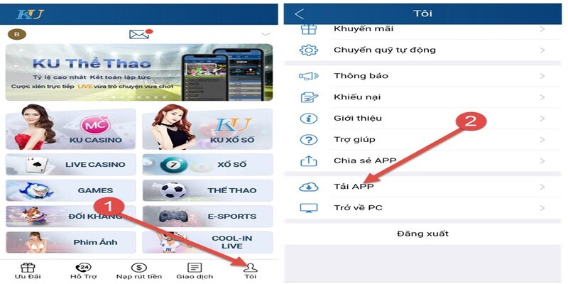 Tải App Kubet cho thiết bị mobile